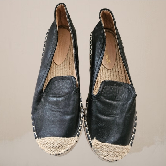 CHASE & CHLOE Sierra Black Espadrilles Slip On Loafers(AS IS) - Picture 2 of 6